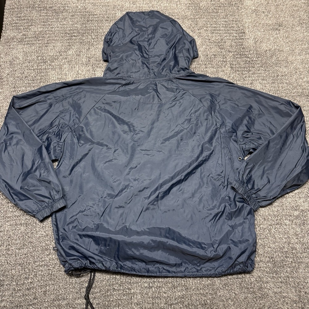 GAP Jacket Mens Large Navy Hooded Anorak Windbreaker Pullover Front Zip Y2K VTG - Picture 2 of 7